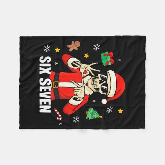 67 Skeleton Funny Six Seven Gen Z Alpha Christmas  Fleecedecke (Vorderseite (Horizontal))