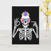 67 Skeleton Gen Alpha Funny Six Seven Halloween Me Karte (Gelbe Blume)