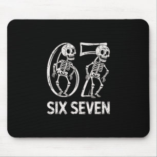 67 Skelett Lustig Six Seven Gen Alpha Halloween 6- Mousepad