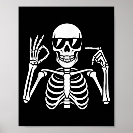 67 Skelett Lustiger Sechs Sieben Gen Alpha Hallowe Poster (Vorne)