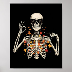 67 Skelett Meme Lustig Six Seven Gen Alpha Hallowe Poster