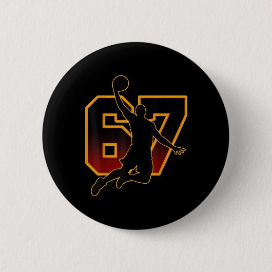67 Sketll Meme Slam Dunk Position Six Seven Game T Button (Vorderseite)