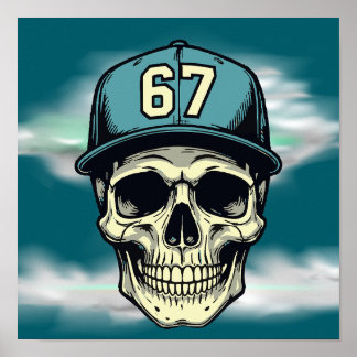 67 Skull Poster