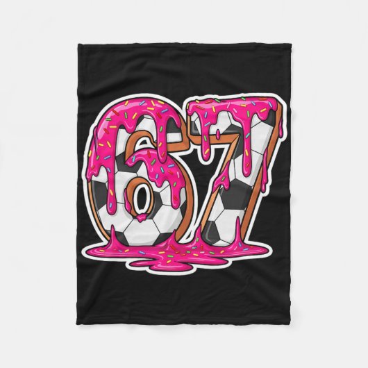 67 Soccer Ice Cream Drip Brain Rot Meme _1 Fleecedecke (Vorderseite)