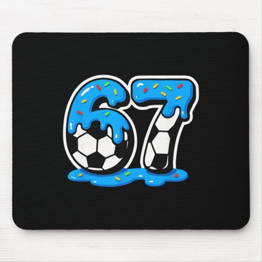 67 Soccer Ice Cream Drip Brain Rot Meme  Mousepad (Vorne)