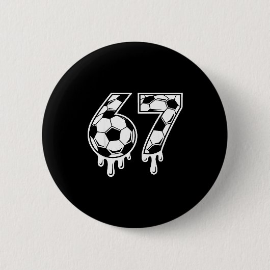 67 Soccer Ice Cream Drip Gen Alpha Six Seven Meme Button (Vorderseite)