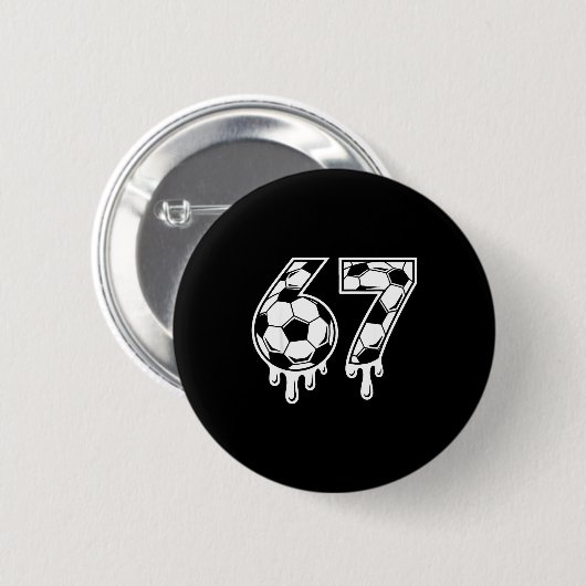 67 Soccer Ice Cream Drip Gen Alpha Six Seven Meme  Button (Vorne & Hinten)