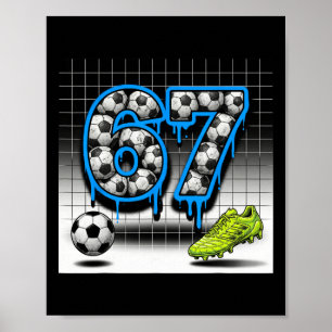 67 Soccer Ll Torwart Netz und Handschuhe für Spiel Poster