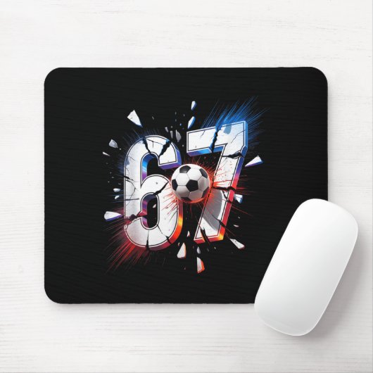 67 Soccer Six Seven 6 7 Meme 67 Mousepad (Mit Mouse)