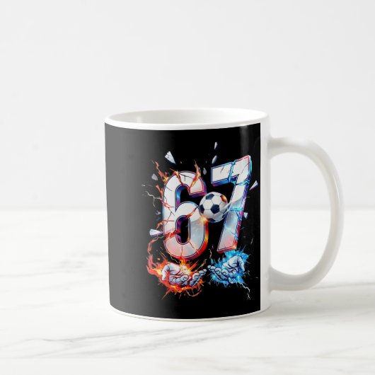 67 Soccer Six Seven Soccer 6 7 Kids Boys Girls Fun Kaffeetasse (Rechts)