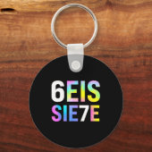 67 Spanish Meme Seis Siete Six Seven Funny Spaniea Schlüsselanhänger (Vorderseite)