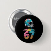 67 Spieler 67. Geburtstag Eiscreme American Footba Button (Vorne & Hinten)