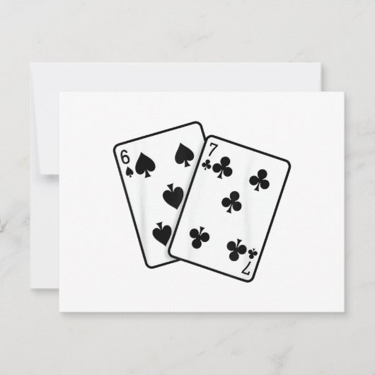 67 Spielkarten Meme Lustig Sechs Sieben (Vorderseite)