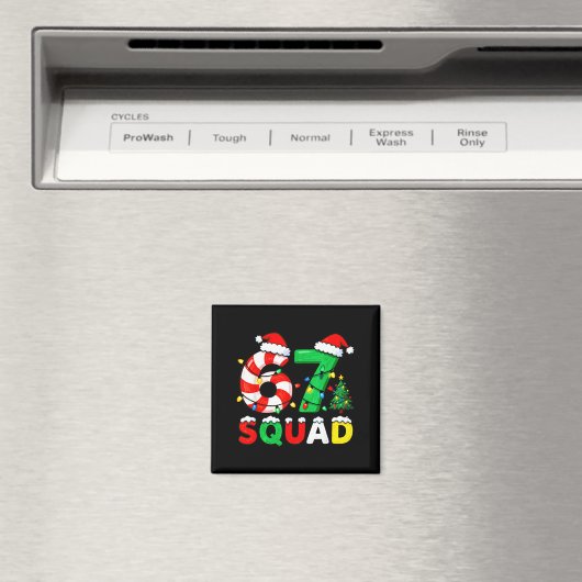 67 Squad Christmas Candy Cane Six Seven Meme Xmas Magnet (In Situ (Geschirrspüler))