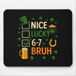 67 St. Patrick's Day Lustiger Six Seven Shamrock 6 Mousepad