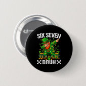 67 St Patricks Funny Six Seven Meme Leprechaun Boy Button (Vorne & Hinten)