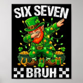 67 St Patricks Funny Six Seven Meme Leprechaun Boy Poster (Vorne)