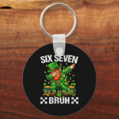 67 St Patricks Funny Six Seven Meme Leprechaun Boy Schlüsselanhänger (Vorderseite)