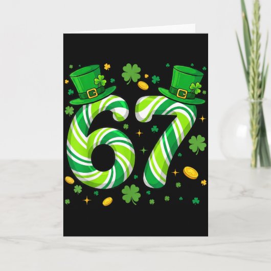 67 St Patricks Lustiger Sechs Sieben Meme Leprecha Karte (Vorderseite)