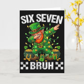 67 St Patricks Lustiger Six Seven Meme Leprechaun  Karte (Gelbe Blume)