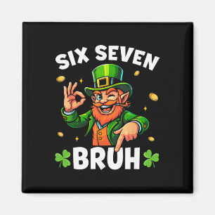 67 St Patricks Lustiger Six Seven Meme Leprechaun  Magnet