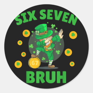67 St. Patricks Tag sechs sieben Kinder Jungen Män Runder Aufkleber