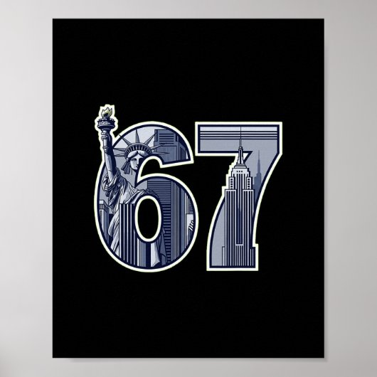 67 Statue Liberty Empire State Grafik Poster (Vorne)