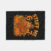 67 Stopf mich Thanksgivingputen Fleecedecke (Vorderseite (Horizontal))