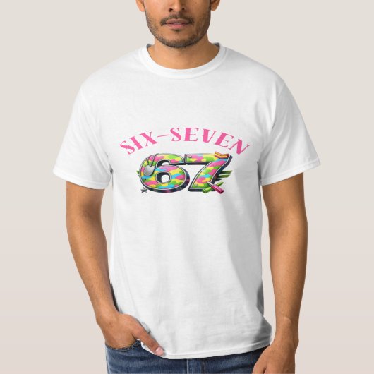 67 Style Neon Tee – Fun & Bold Number Shi (Vorderseite)