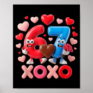 67 Süße Six Seven Gen Meme Paar-Jubiläum Vale Poster