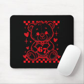 67 Süßer Herz-Teddybär Valentinstag Sechs Sieben Mousepad (Mit Mouse)