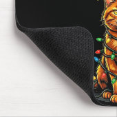 67 Tabby Orange Cat Christmas Santa Hat Six Seven Mousepad (Ecke)