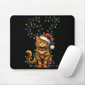 67 Tabby Orange Cat Christmas Santa Hat Six Seven Mousepad (Mit Mouse)
