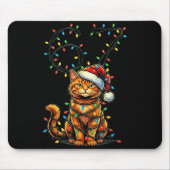 67 Tabby Orange Cat Christmas Santa Hat Six Seven Mousepad (Vorne)