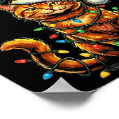 67 Tabby Orange Cat Christmas Santa Hat Six Seven  Poster (Ecke)