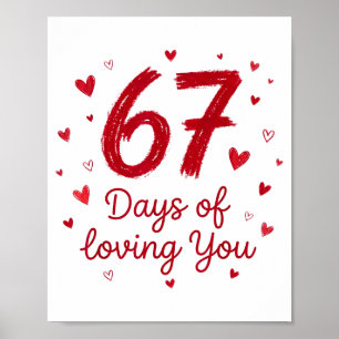 67 Tage dich zu lieben Lustiges Paar Valentinstag Poster