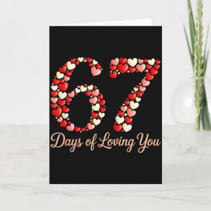 67 Tage dich zu lieben Valentinstag Herz Sechs Sie Karte
