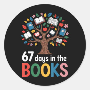 67 Tage im Buch Leselhrer-Baum 67. Tag Runder Aufkleber