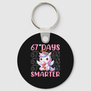 67 Tage schlauer Süßes Einhorn 67. Tag Schulmädche Schlüsselanhänger