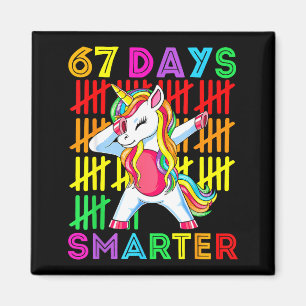 67 Tage schlauere Kinder Mädchen Einhorn 67. Schul Magnet