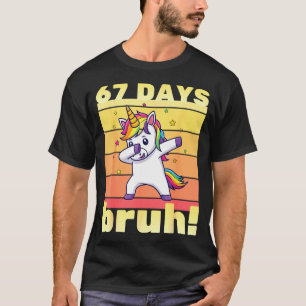 67 Tage Schule Bruh Lustiger Lehrer Kinder Dabbing T-Shirt