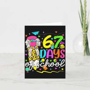67 Tage Schule Mädchen Kokette Schleife Bleistift Karte