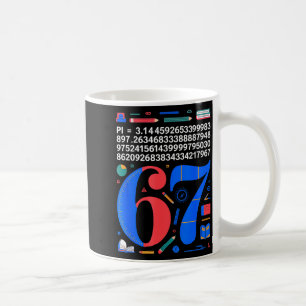 67 Tage Schultag Lehrer Kind Junge 67 Mathe Pi Zah Kaffeetasse
