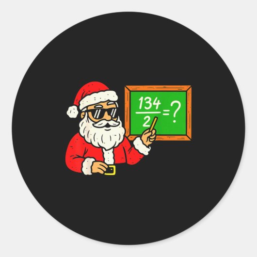 67 Teacher Christmas Santa Six Seven Meme Brainrot Runder Aufkleber (Vorderseite)