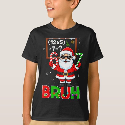 67 Teacher Christmas Santa Six Seven Meme Math Equ T-Shirt (Vorderseite)