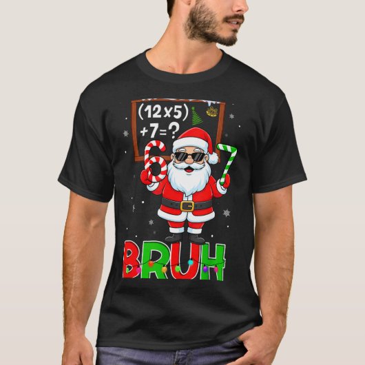 67 Teacher Christmas Santa Six Seven Meme Math Equ T-Shirt (Vorderseite)