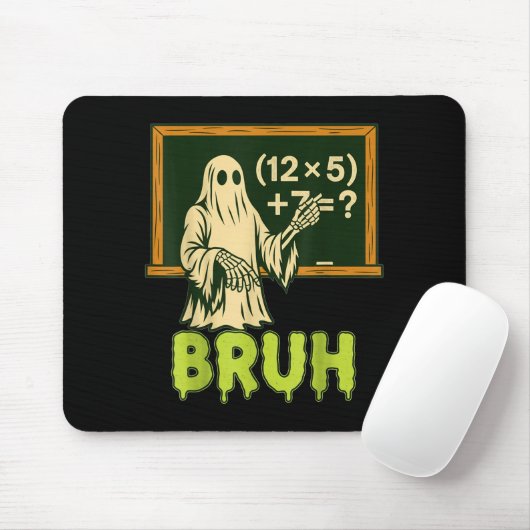 67 Teacher Halloween Ghost Six Seven Meme Brainrot Mousepad (Mit Mouse)