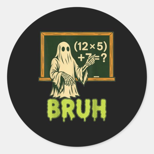 67 Teacher Halloween Ghost Six Seven Meme Brainrot Runder Aufkleber (Vorderseite)
