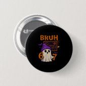 67 Teacher Halloween Ghost Six Seven Meme Math Equ Button (Vorne & Hinten)