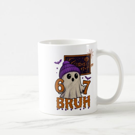 67 Teacher Halloween Ghost Six Seven Meme Math Equ Kaffeetasse (Rechts)